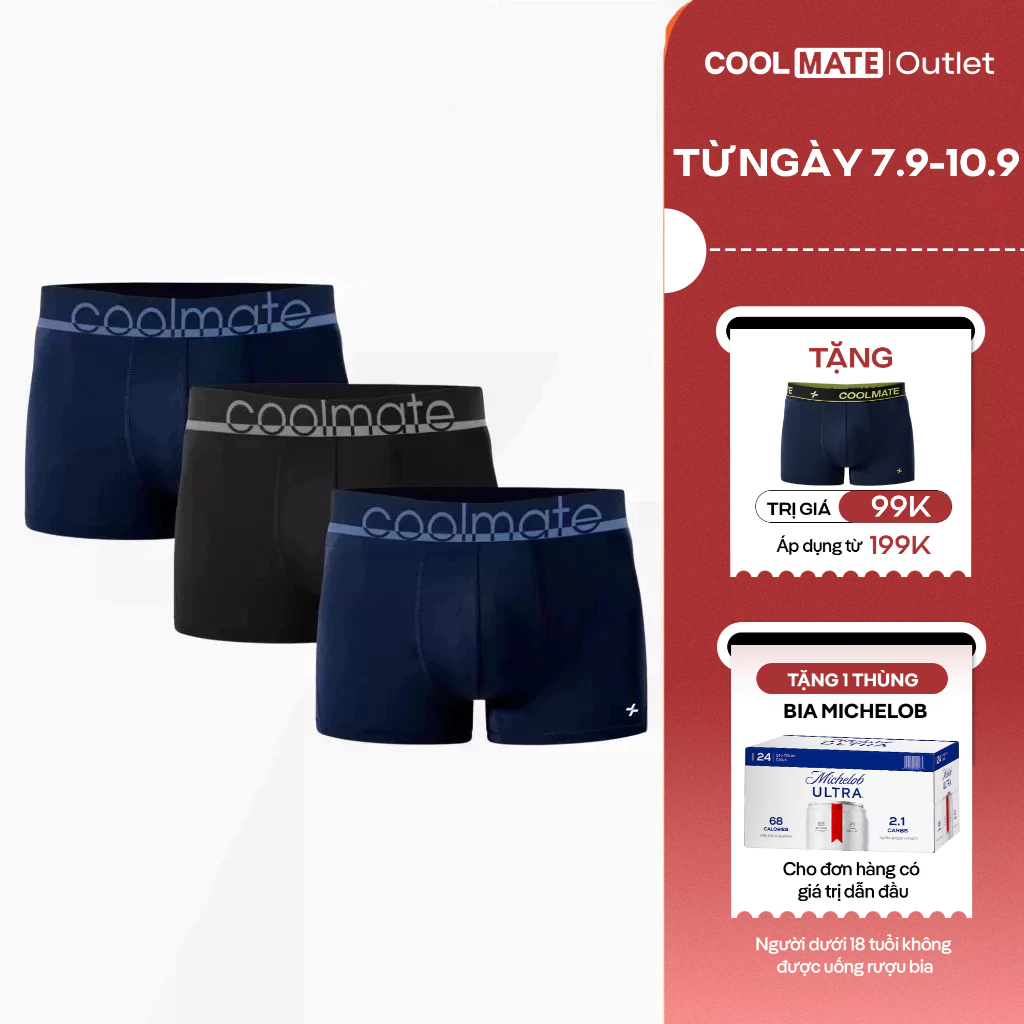 [Mua 3 tặng 1 quần] Combo 3 Quần Lót Nam Coolmate Trunk AirMesh II Thoáng Khí phù hợp mặc hàng ngày, tập luyện