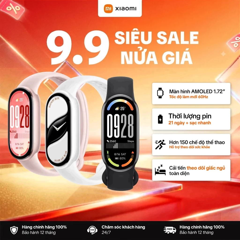 Vòng Đeo Tay Thông Minh Xiaomi Mi Smart Band 10 / AMOLED 1.72" / Chống Nước 5ATM – Phiên Bản Quốc Tế, Bảo Hành 12 Tháng | BigBuy360 - bigbuy360.vn