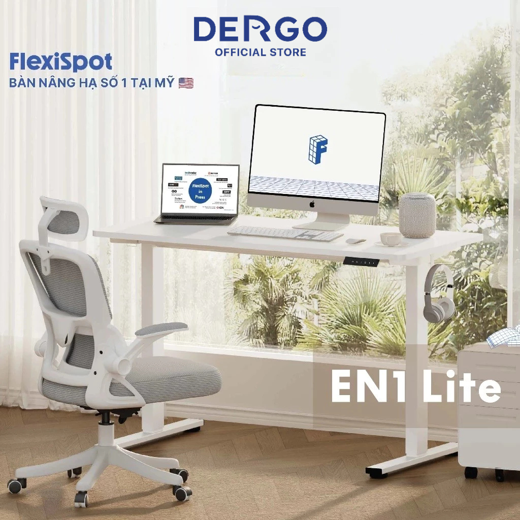 [VOUCHER 500K] Bàn Nâng Hạ Điện Công Thái Học DERGO FlexiSpot EN1-Lite Bàn Làm Việc Đứng Điều Chỉnh Độ Cao 4 Vị Trí Nhớ
