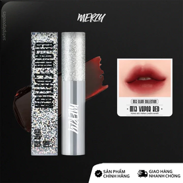 Son Kem Lì MERZY The Glam Mellow Tint 4g - M13 VAPOR RED ĐỎ TRẦM