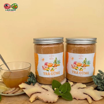 [Laifarm] Trà Gừng Nguyên Chất Beemo – Trà Gừng Đường Phèn Giảm Ho, Dễ Uống, Hòa Tan Nhanh Hũ 1Kg