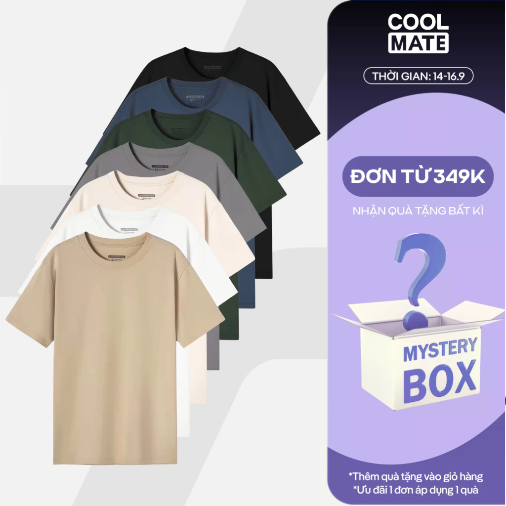 [TẶNG QUÀ ĐƠN 349K]Áo thun nam TShirt Basic Cotton 100% 220gsm dày dặn mềm mại Coolmate