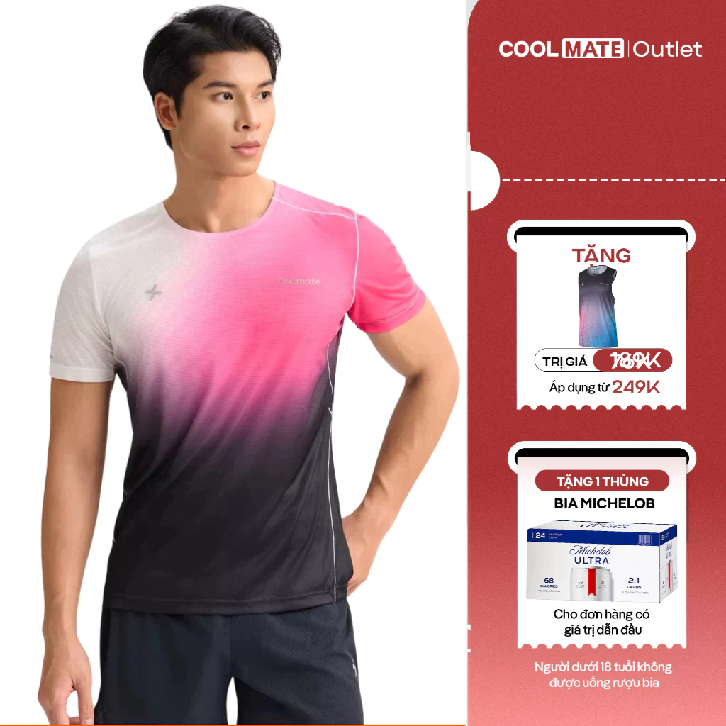 [Tặng 1 áo đơn từ 249k] Áo Thun Chạy Bộ Nam Coolmate Ventra Gradient Siêu Nhẹ