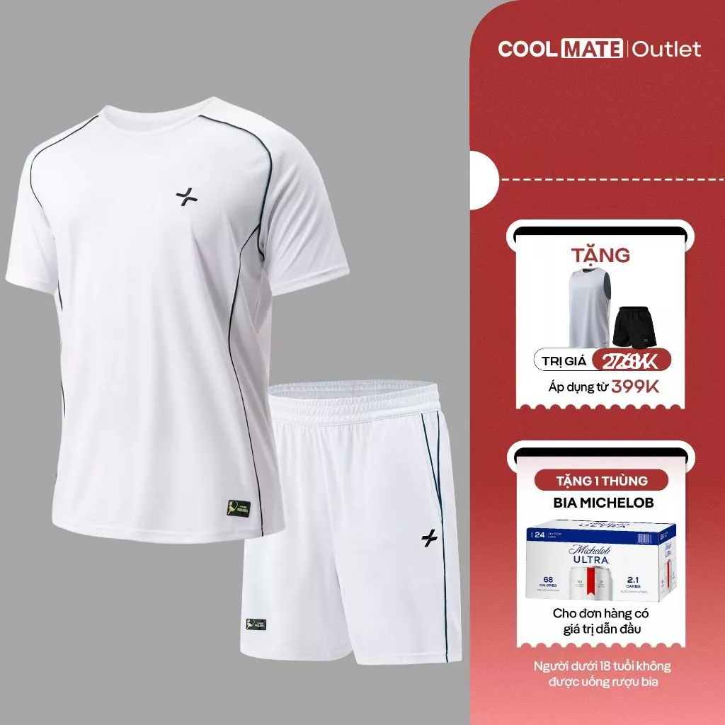 [Mua 1 set tặng 1 set] Set Đồ Nam Coolmate phù hợp Pickleball, Cầu Lông gồm Áo Thun Driveshort và quần short Drinkshot