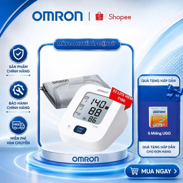Máy Đo Huyết Áp Omron HEM-7180 (EZ Lite) Phát Hiện Nhịp Tim Bất Thường, Cảnh Báo Cử Động Khi Đo