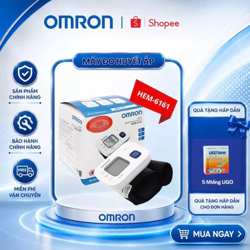Máy Đo Huyết Áp Cổ Tay Omron HEM-6161 Công Nghệ Đo Intellisense Mới Tự Động Hoàn Toàn, Cho Kết Quả Đo Chính Xác