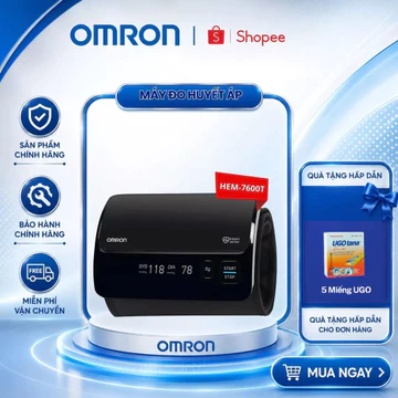 Máy Đo Huyết Áp Omron HEM-7600T Đo Bắp Tay Không Dây Công Nghệ IntelliSense Vòng Bít Xoay 360 Độ, Kết Nối Bluetooth