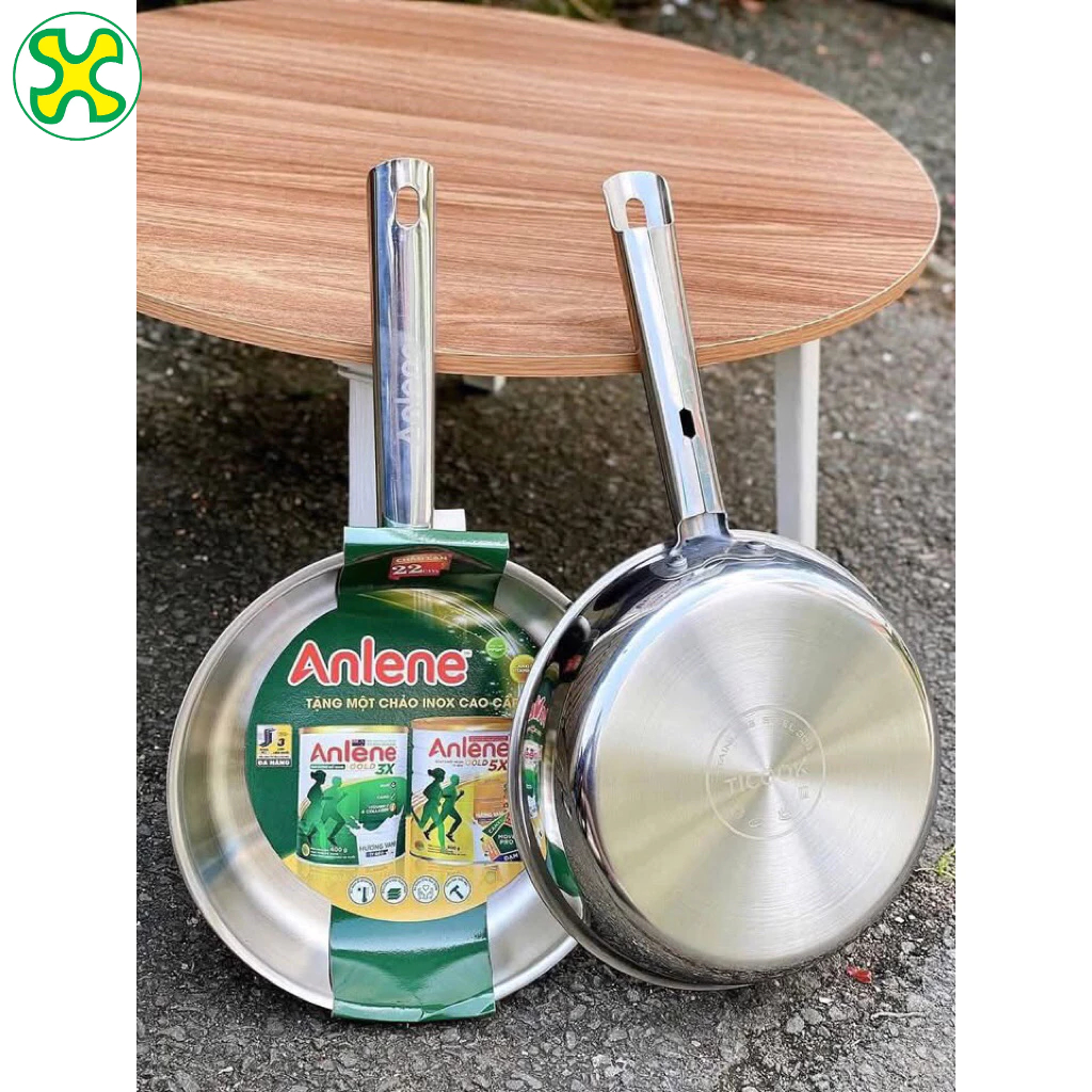 Chảo Inox 304 3 Lớp Liền Đáy 22cm Đáy Từ