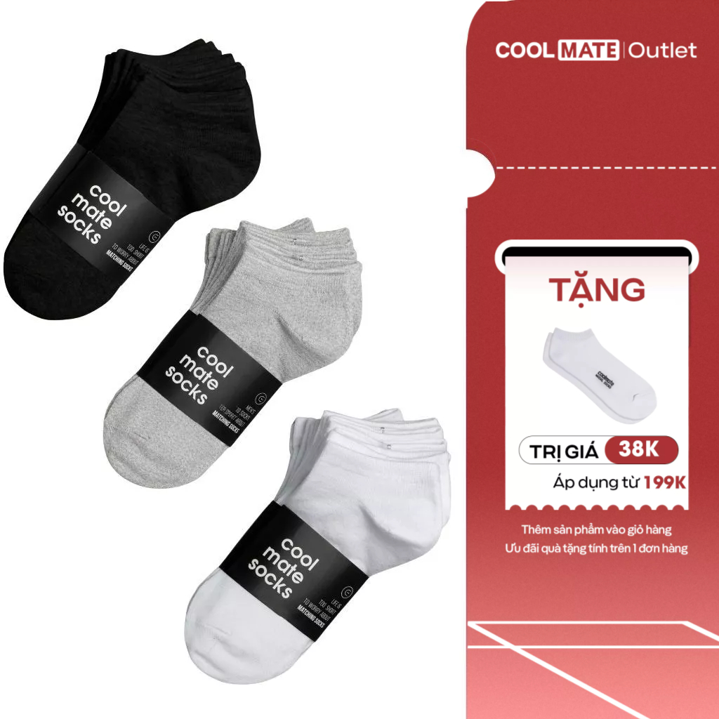 [Mua 10 tặng 1] Combo 5 hoặc 10 Đôi Tất Nam Cổ Ngắn, Cổ Trung Mix Màu Coolmate Basics Thoáng Khí,Khử Mùi
