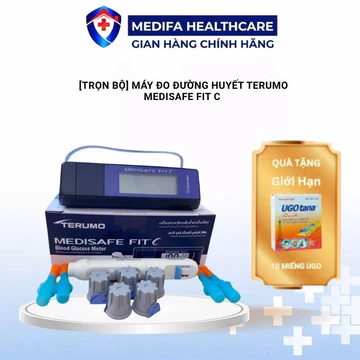 [TRỌN BỘ] Máy Đo Đường Huyết Terumo Medisafe Fit C Nhật Bản Kèm 5 Kim Chích Máu & 5 Que Thử Đường Huyết