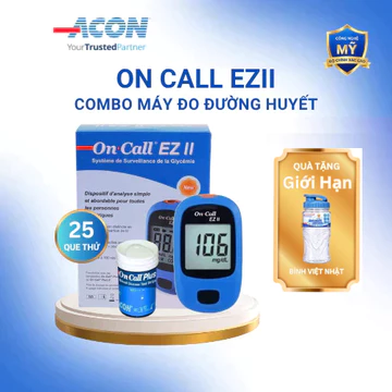 Máy Đo Đường Huyết On Call EZ II Kèm Hộp 25 Que Thử Đường Huyết [Bảo Hành Trọn Đời]