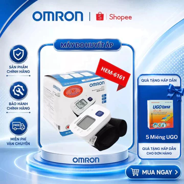 Máy Đo Huyết Áp Omron HEM-6161, Chính Hãng, Lưu Trữ Đến 30 Kết Quả, Bảo Hành 5 năm