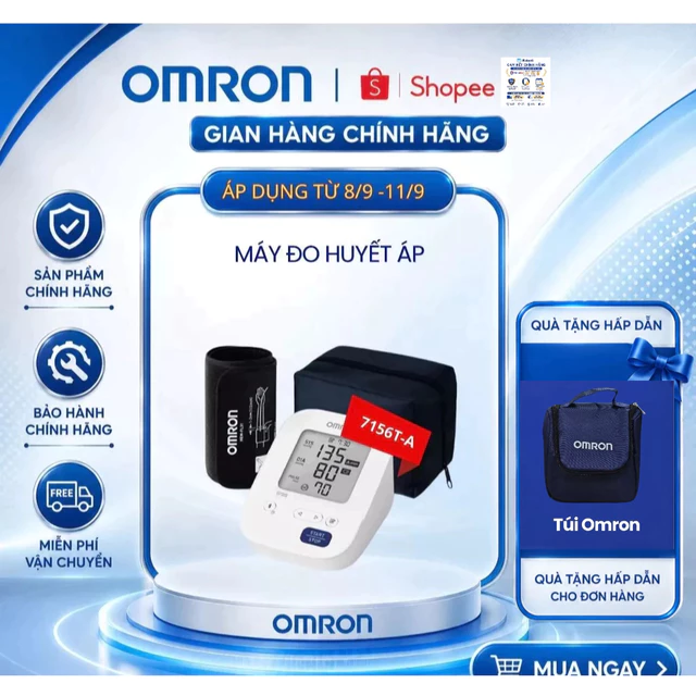 Máy Đo Huyết Áp Omron HEM-7156T, Chính Hãng, Kết Nối Bluetooth, Bảo Hành 5 Năm