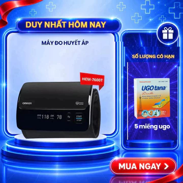 Máy Đo Huyết Áp Omron HEM-7600T Đo Bắp Tay Không Dây Công Nghệ IntelliSense Vòng Bít Xoay 360 Độ, Kết Nối Bluetooth