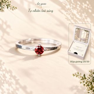 Nhẫn bạc mix đá Topaz, Peridot, Garnet, Citrine An gem ,nhẫn bạc S925 nữ đá phong thuỷ freesize