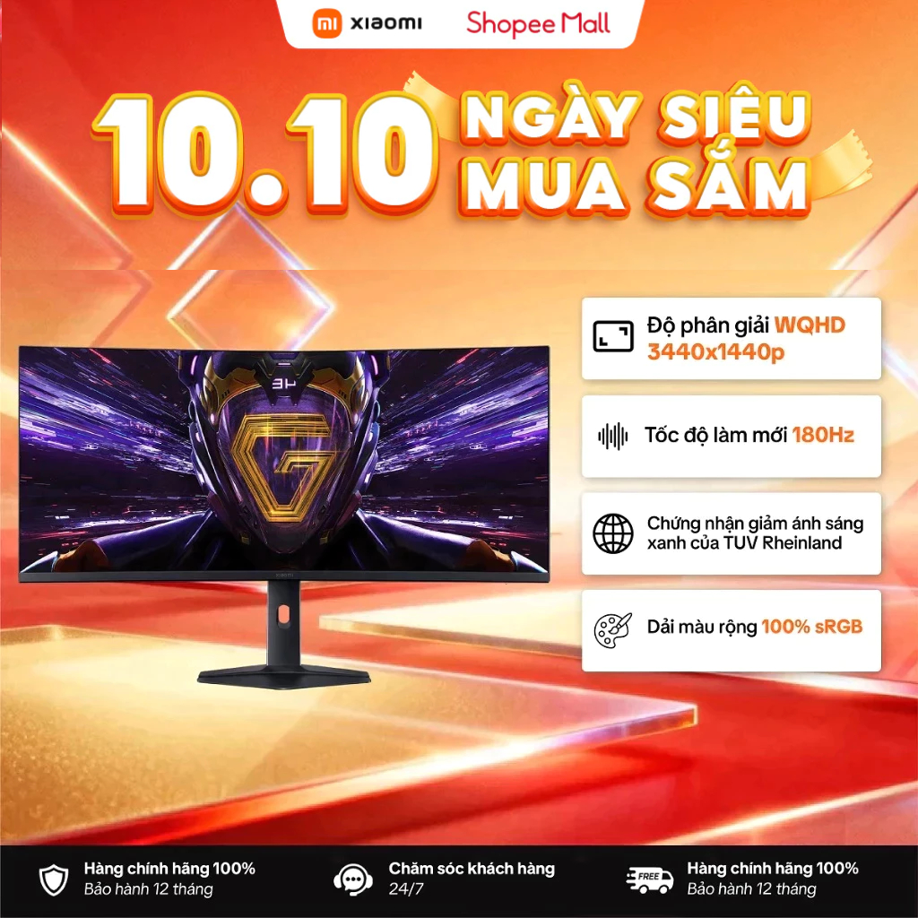 Màn Hình Gaming Xiaomi Curved Gaming Monitor G34WQi 2026 | 34inch | 180Hz | 1ms | Bảo Hành 36 Tháng