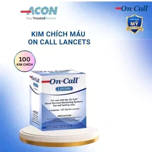 Hộp 100 Kim Chích Máu Đường Huyết On Call Sử Dụng Cho Các Dòng Máy Đo Đường Huyết On Call®