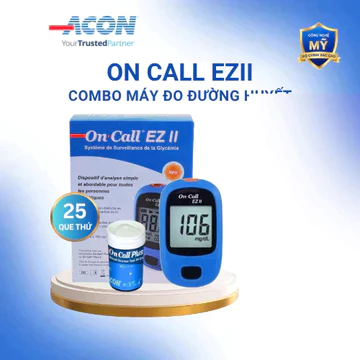 Máy Đo Đường Huyết On Call EZ II Kèm Hộp 25 Que Thử Đường Huyết [Bảo Hành Trọn Đời]