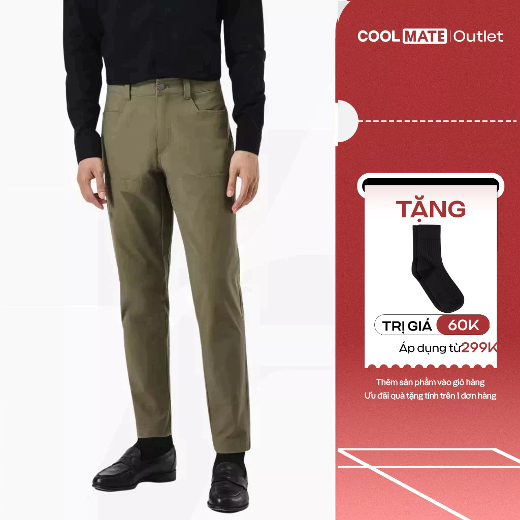 [Tặng tất lười đơn 299k]  Quần Dài Nam ECC Warp Pants dáng Taper Chống UV- Chống nhăn- Coolmate