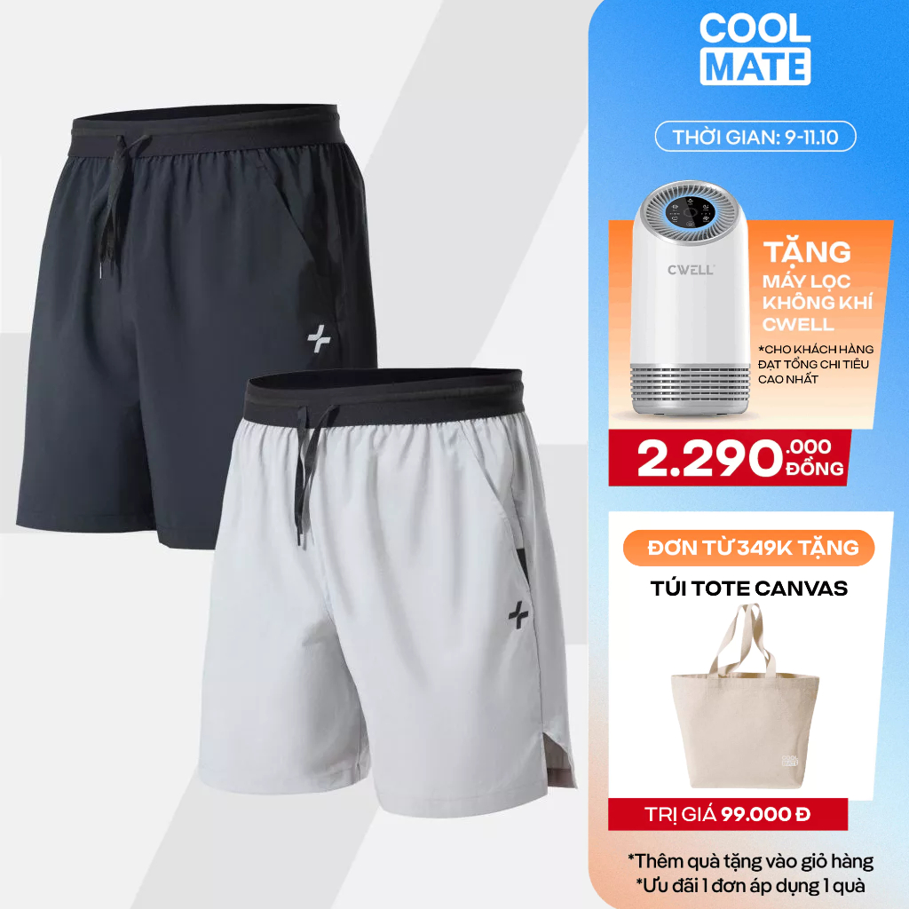 [TẶNG QUÀ ĐƠN 349K]Combo 2 quần shorts thể thao nam 6 inch đai siêu co giãn thoáng khí quần đa năng Coolmate