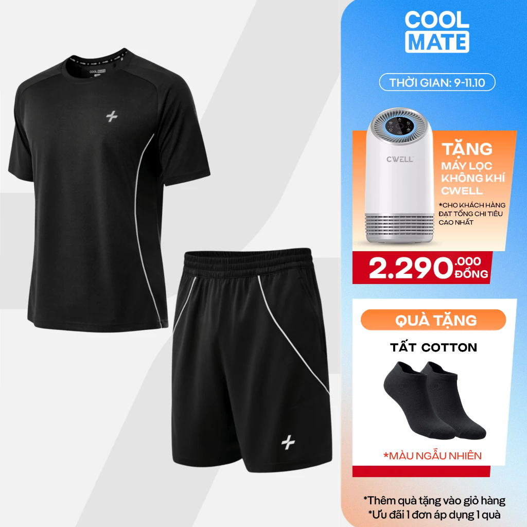 [TẶNG TẤT]Set bộ đồ quần áo thể thao nam pickleball FlexLine Active Thoáng khí thấm hút tốt Coolmate