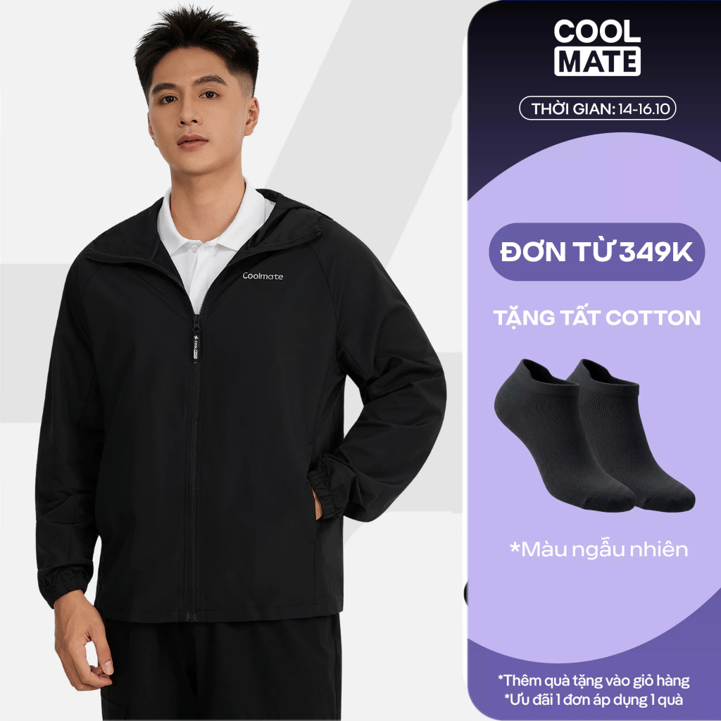Áo khoác Daily Wear trượt nước chống UV, áo khoác bốn mùa siêu nhẹ có mũ đa năng mặc hàng ngày leo núi trekking Coolmate