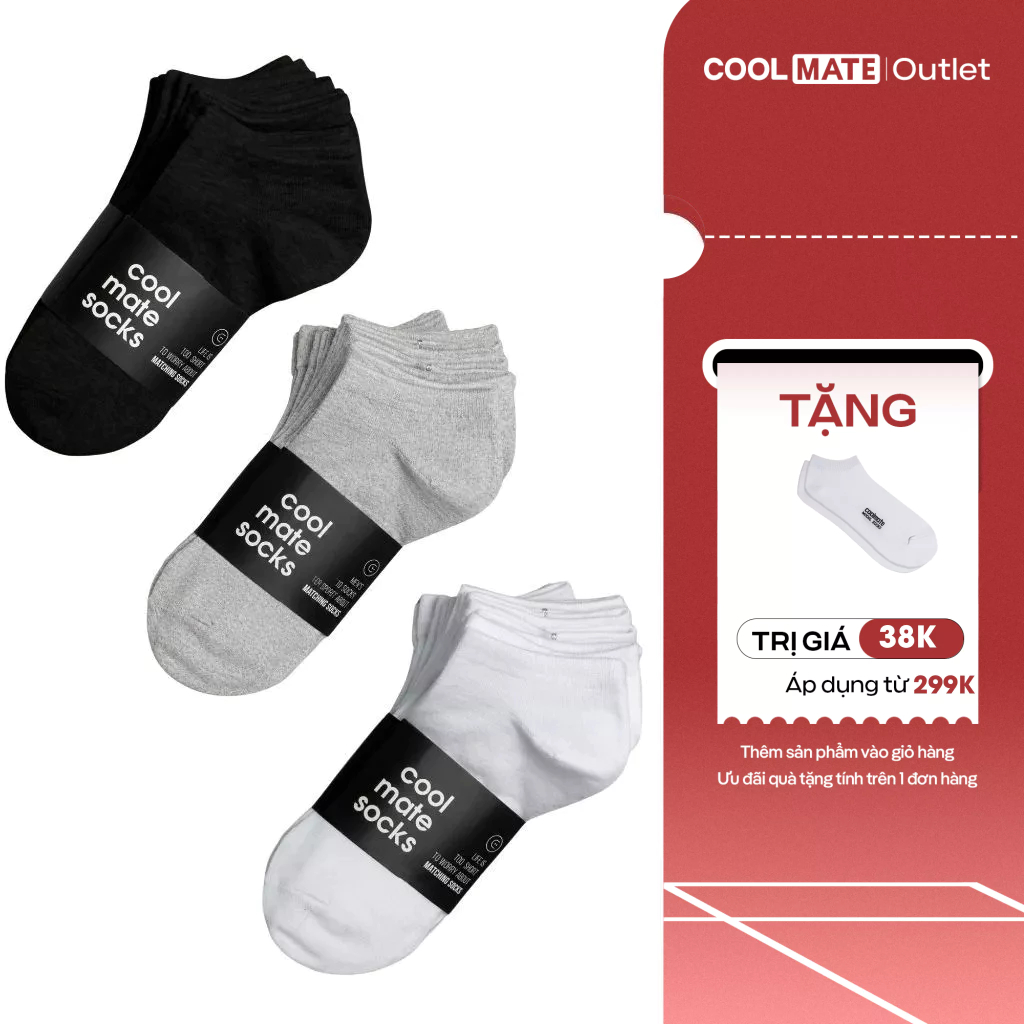 [Mua 10 tặng 1] Combo 5 hoặc 10 Đôi Tất Nam Cổ Ngắn, Cổ Trung Mix Màu Coolmate Basics Thoáng Khí,Khử Mùi