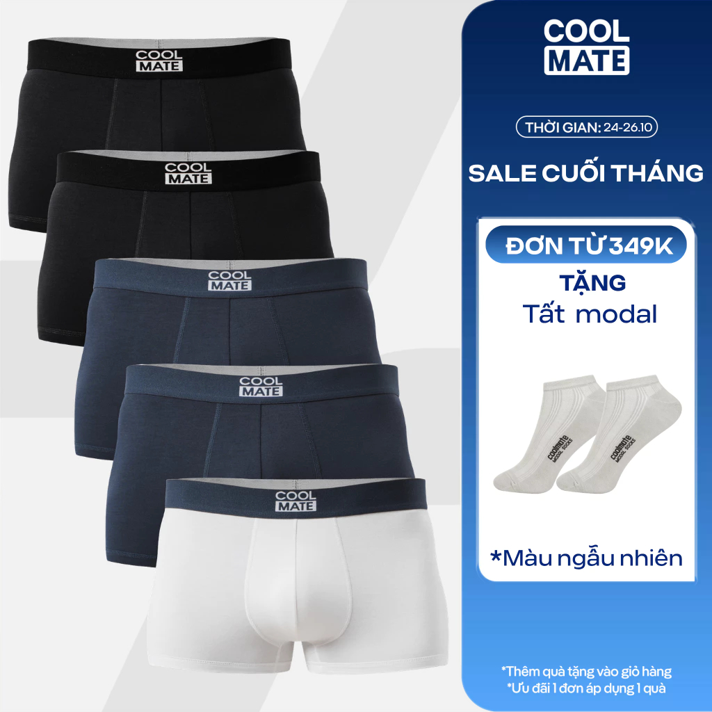 [TẶNG QUÀ ĐƠN 349K]Combo 5 quần lót sịp nam Trunk Bamboo Lenzing Modal Airmesh mềm mại kháng khuẩn khử mùi Coolmate
