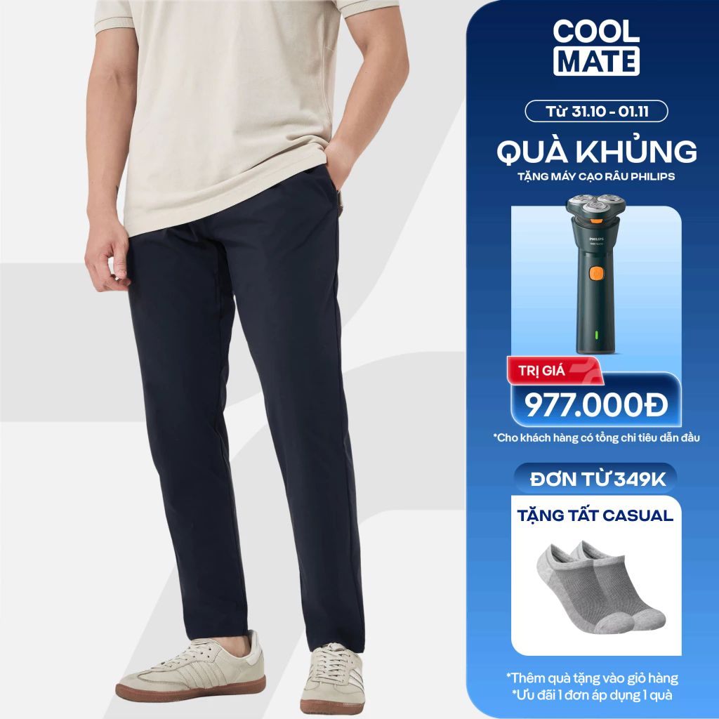[31.10 TẶNG QUÀ ĐƠN 349K]Quần dài nam Daily Pants, nhuộm Cleandye siêu nhẹ chống nhăn chống tia UV - Coolmate