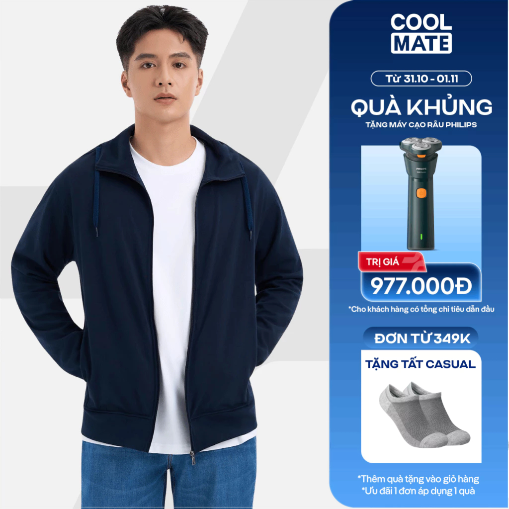 [31.10 TẶNG QUÀ ĐƠN 349K]Áo khoác thu đông Knit đa năng bốn mùa chống UV, vải mềm mịn, thấm hút, thoáng khí Coolmate