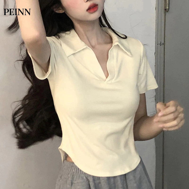 [Peinn] Áo polo vạt bầu ngắn tay Peinn NH14 trơn Basic