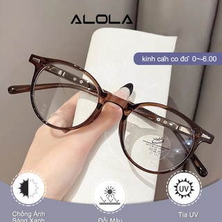 Kính Giả Cận Nam Nữ ALOLA Kính Mắt Gọng TrònNhỏ  Chống Ánh Sáng Xanh Tia UV Đổi Màu Khi Ra Nắng Thời Trang