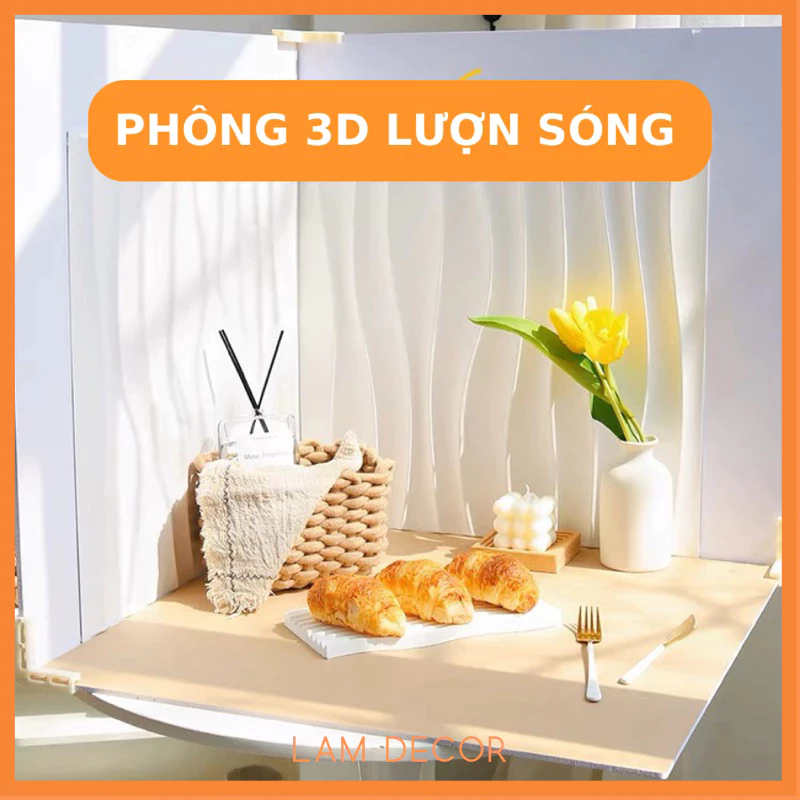 Phông nền chụp ảnh 3D vân nổi bằng nhựa trắng, tấm PVC nhựa in nổi chụp ...