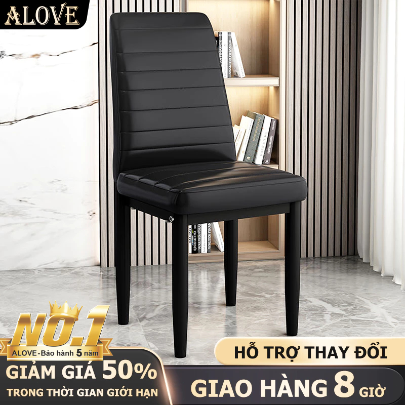 ALOVE Ghe an tua lung phong cach Bac Au thiet ke toi gian chan go sat ben dep phu hop moi khong gian | BigBuy360 - bigbuy360.vn