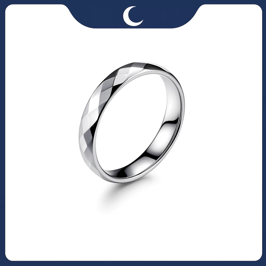 Nhẫn bạc 925 Luna Jewelry unisex bản to 4mm