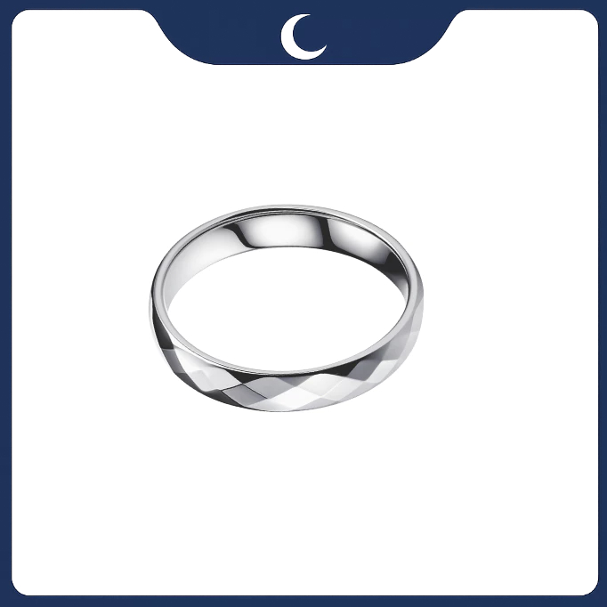 Nhẫn bạc 925 Luna Jewelry unisex bản to 4mm