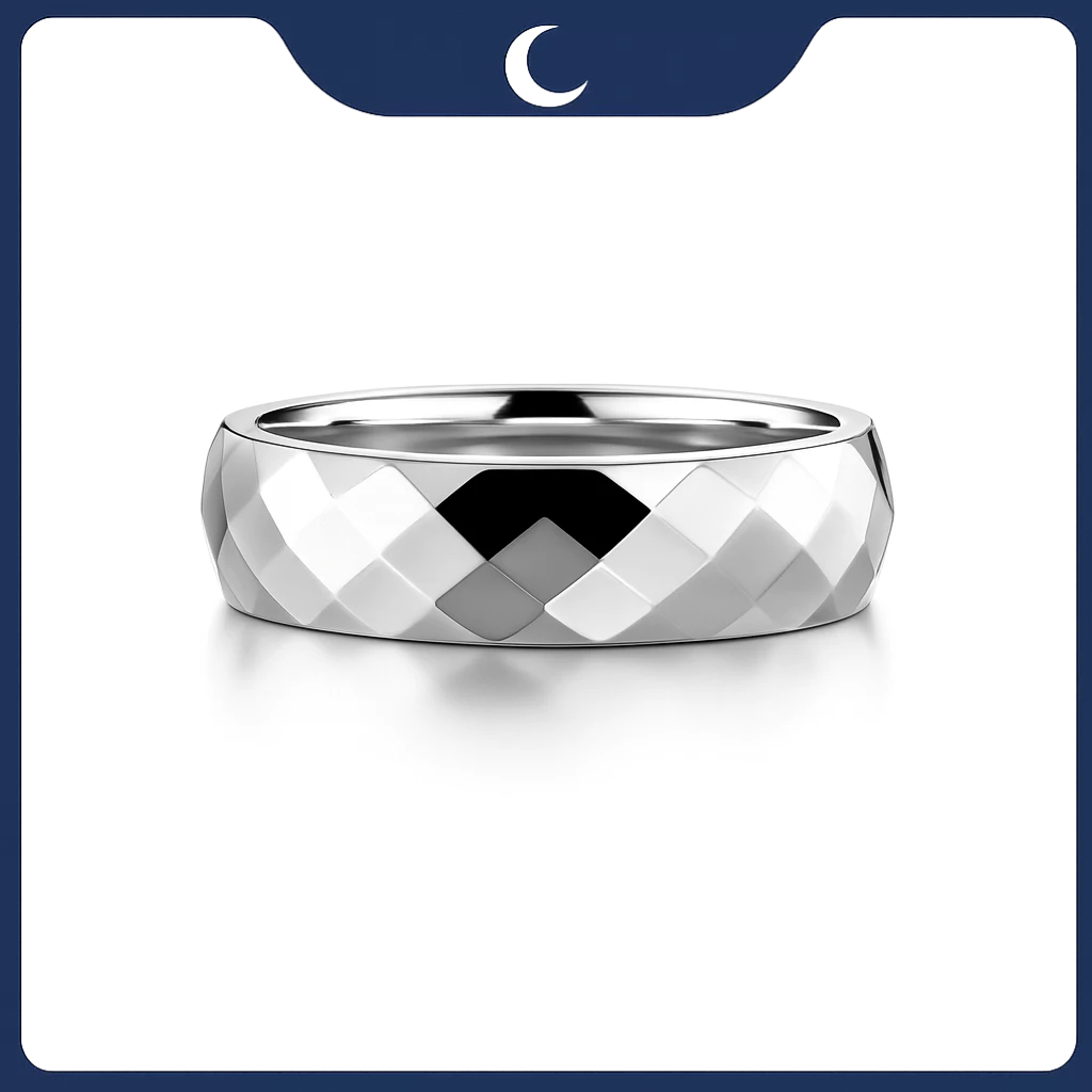 Nhẫn bạc 925 Luna Jewelry unisex bản to 4mm