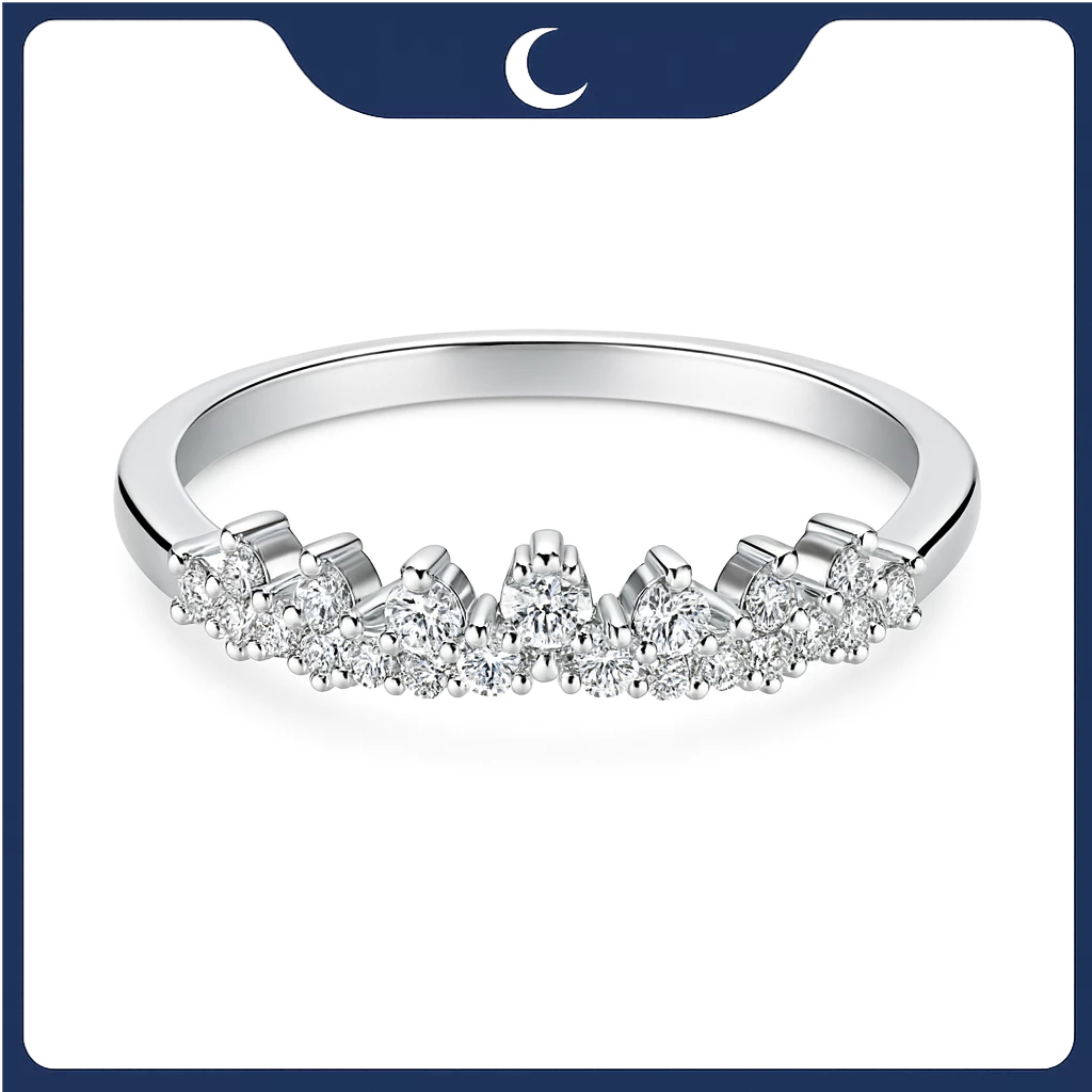 Nhẫn bạc 925 vương miện đính đá nhỏ Luna Jewelry