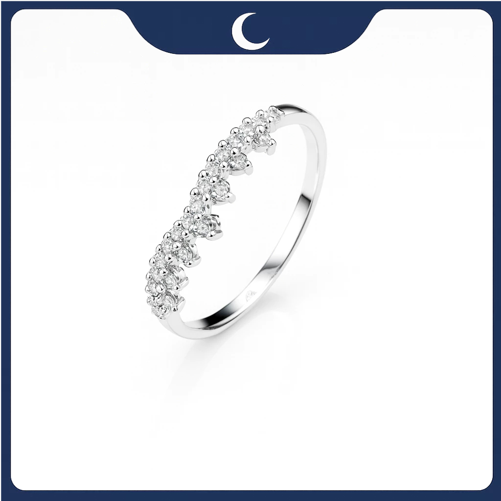 Nhẫn bạc 925 vương miện đính đá nhỏ Luna Jewelry