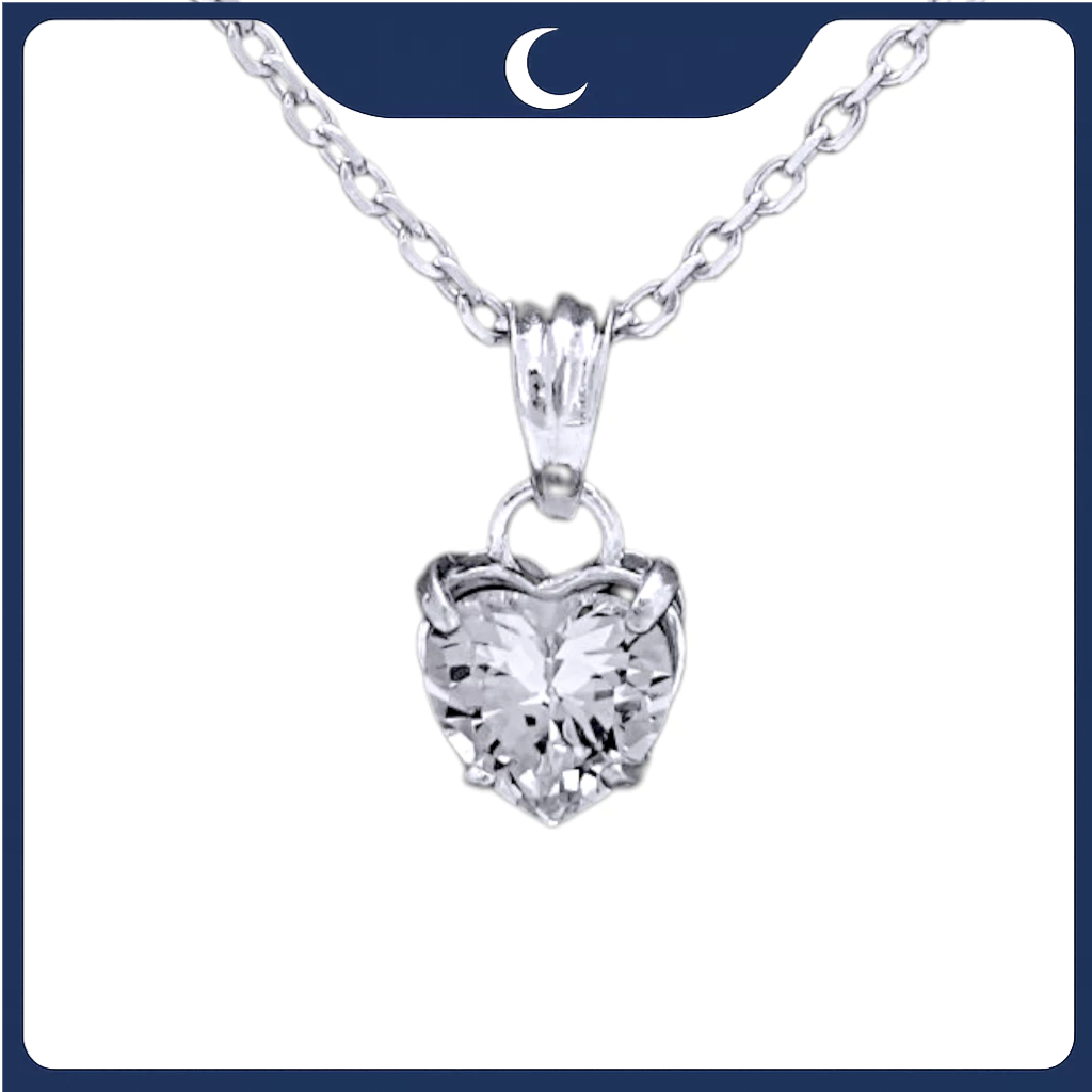 Mặt dây chuyền bạc 925 Luna Jewelry Đá CZ trái tim Heart Cut