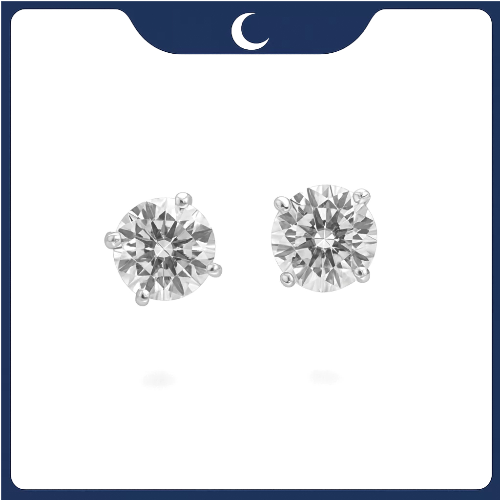 Khuyên tai bạc 925 Đá CZ 5mm basic Luna Jewelry