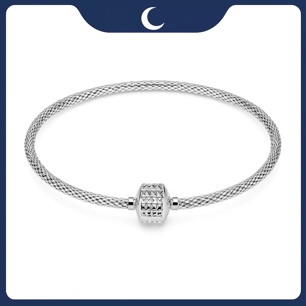 Vòng tay charm bạc 925 cơ bản Luna Jewelry