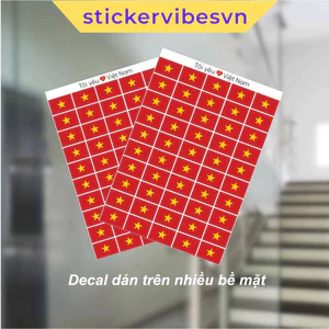 DECAL Sticker, Sticker Cờ Việt Nam, Cờ Đỏ Sao Vàng, Dán Ly, Dán Mặt, Decor Kính, Dán Vở, Laptop
