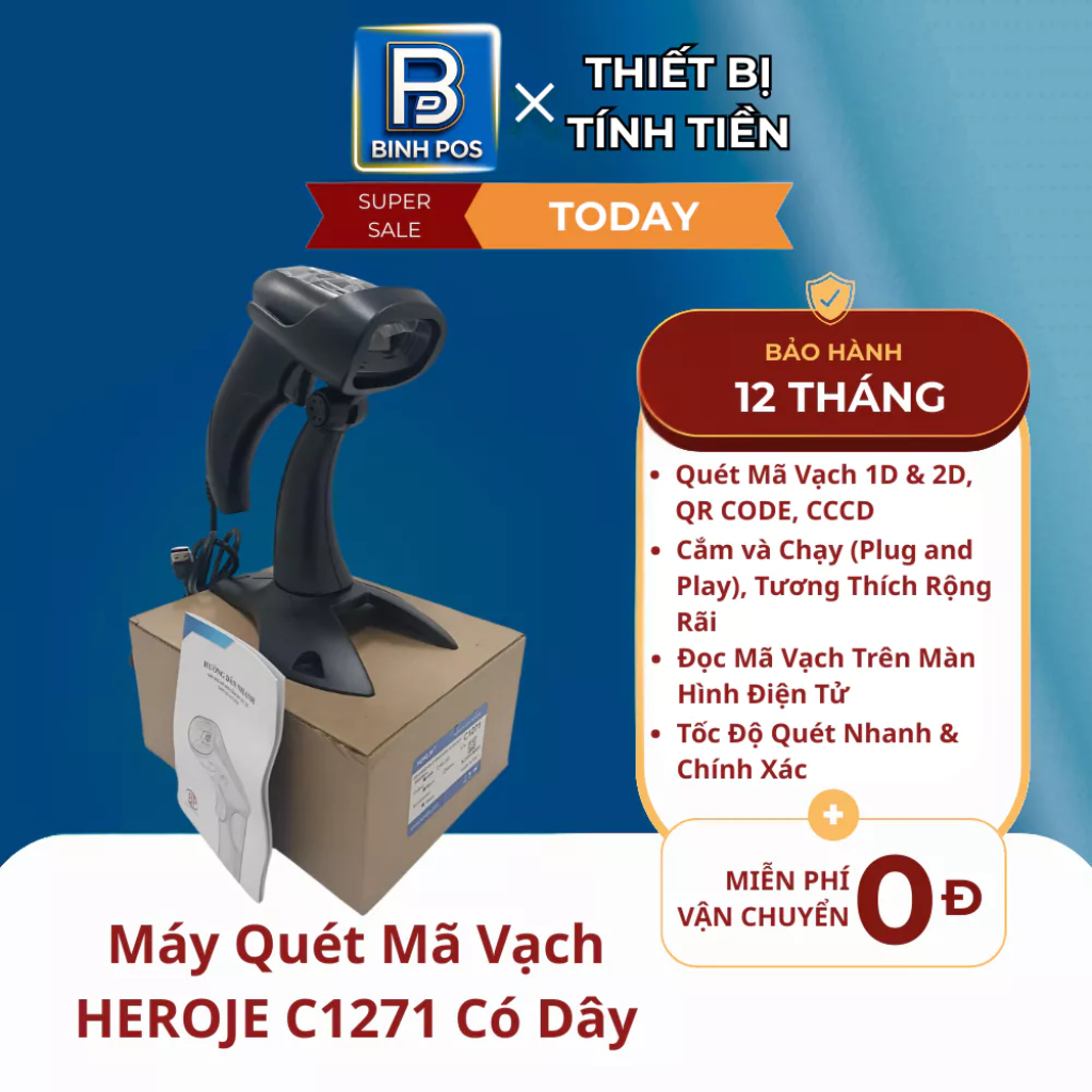 Máy quét CCCD QR Code mã vạch 1D 2D dùng cho khách sạn homestay bách ...