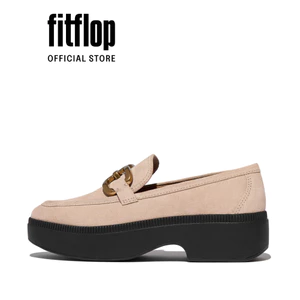 Giày Loafer Nữ F-LUMA SQUARE-CHAIN SUEDE DEMI-WEDGE E3U-B41