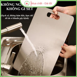 Thớt inox cao cấp 304-Chống nấm mốc - trọn đời không gỉ sét-Thớt Kháng Khuẩn Chống Mùi, Siêu Xịn Bền Chắc
