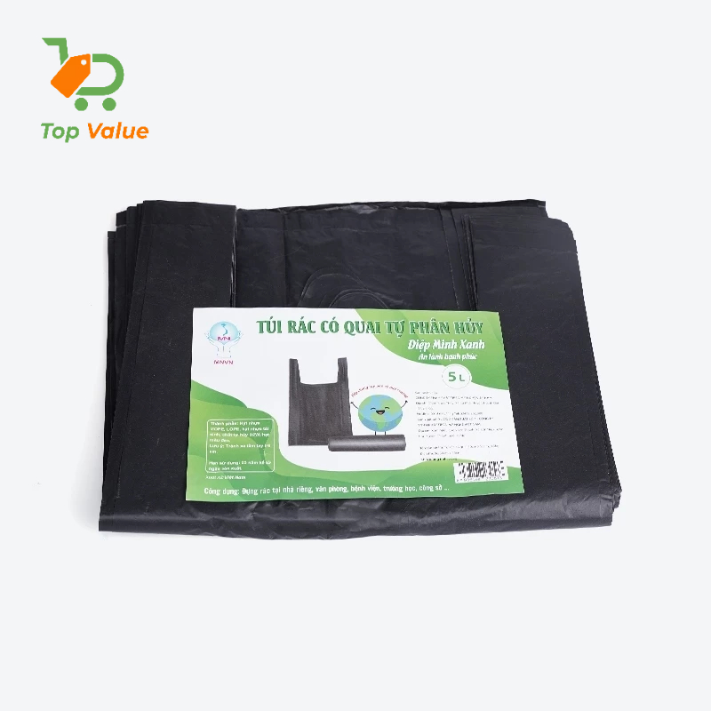 [Top Value] Túi rác có quai 5kg dẻo dai, bền bỉ MNV68 30cmx55cm