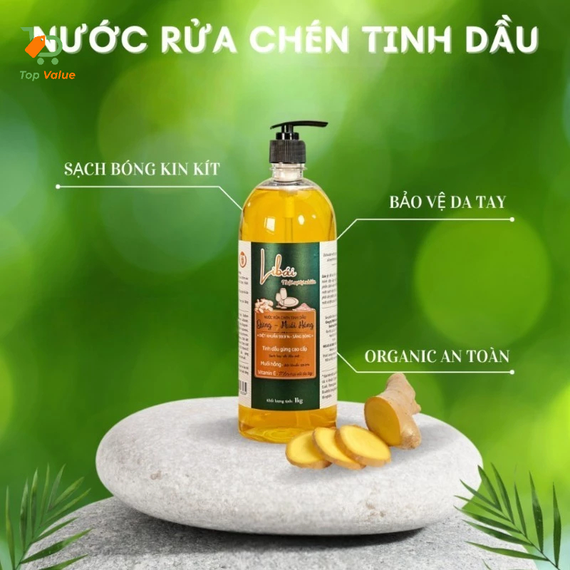 [Top Value] Nước rửa chén Libái SC1809 tinh dầu gừng - muối hồng 1kg