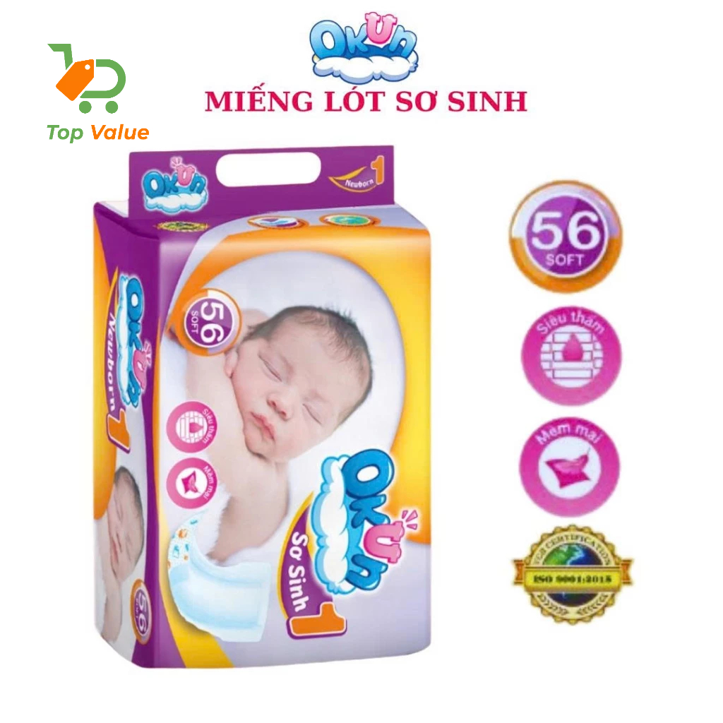 [Top Value] Miếng lót sơ sinh 1 Enter FM1-0676-90 OKUN 54 Miếng cho bé dưới 5kg - 1góiNewborn56