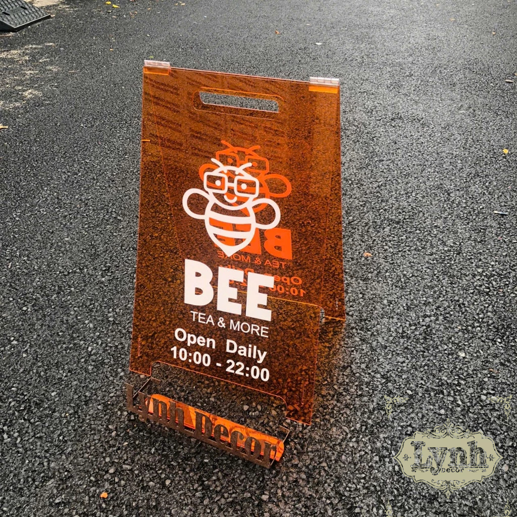 Standee Mica Chữ A Ngoài Trời,Miễn phí thiết kế  in UV theo yêu cầu , kích thước 40x60cm - Lynhdecor